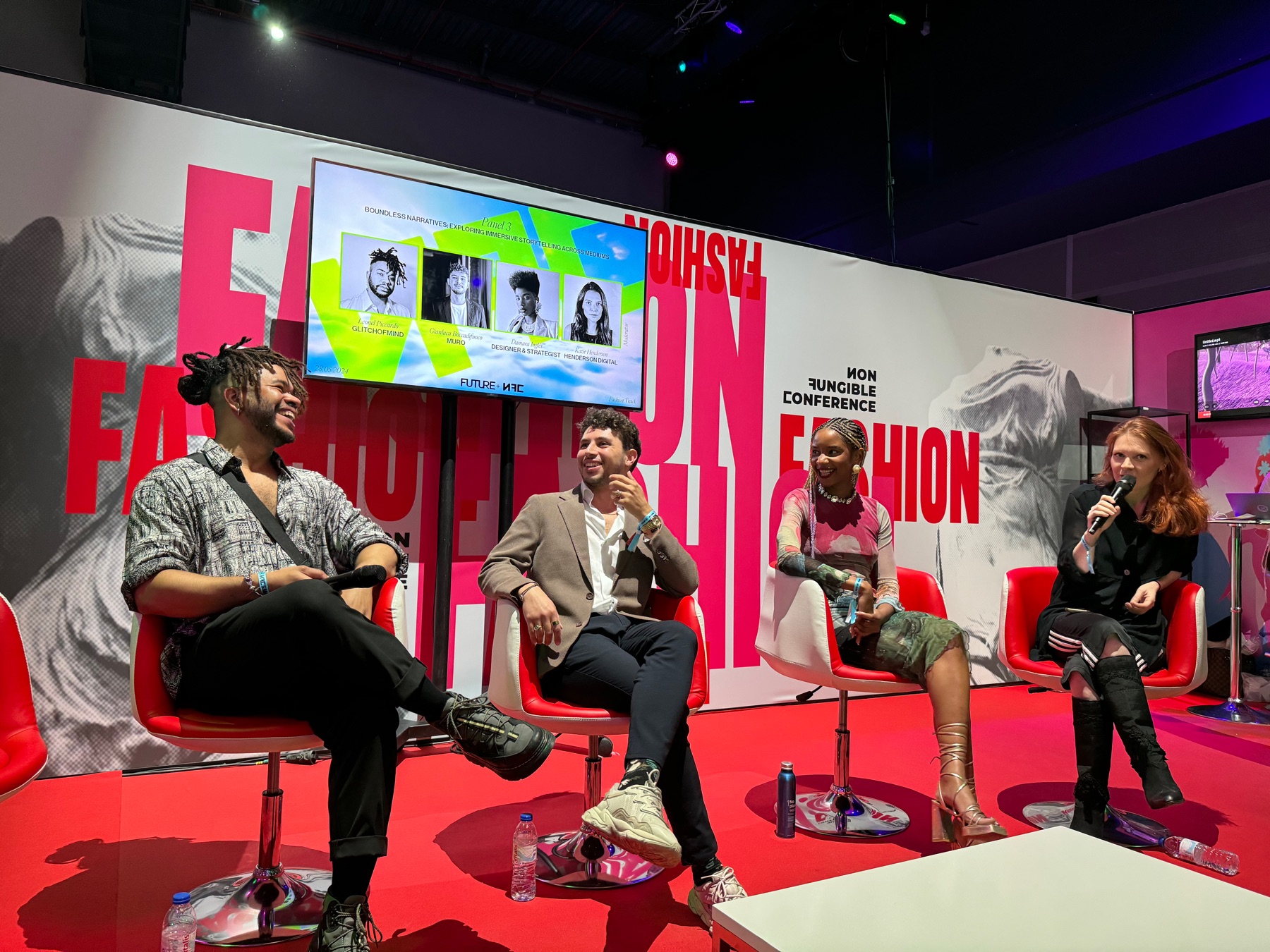 Gianluca Boccadifuoco speaking on a Future Fashion panel